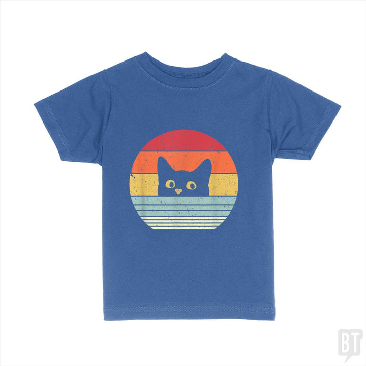 Cat Shirt Retro Style  Kids Shirt - BustedTees.com
