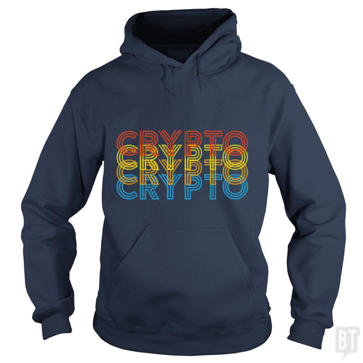 Vintage Cool Crypto Bitcoin Blockchain Retro - BustedTees.com