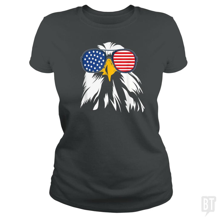 PATRIOTIC EAGLE Shirt 4th of July USA American Fla - BustedTees.com