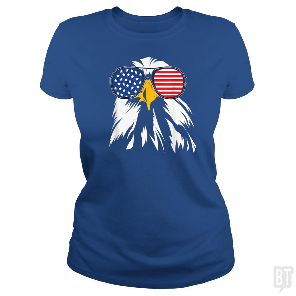 PATRIOTIC EAGLE Shirt 4th of July USA American Fla - BustedTees.com