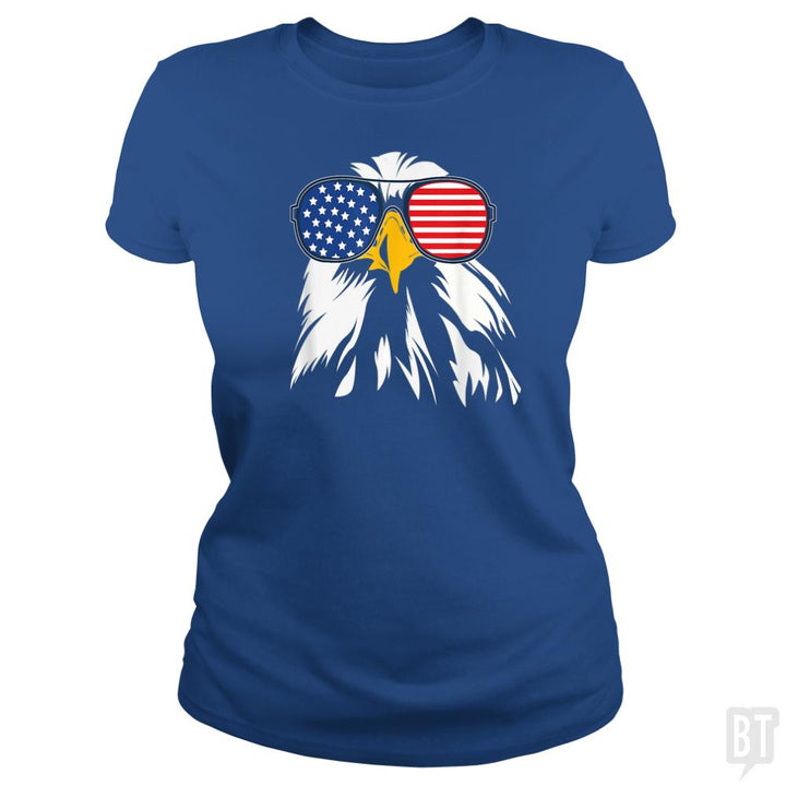 PATRIOTIC EAGLE Shirt 4th of July USA American Fla - BustedTees.com