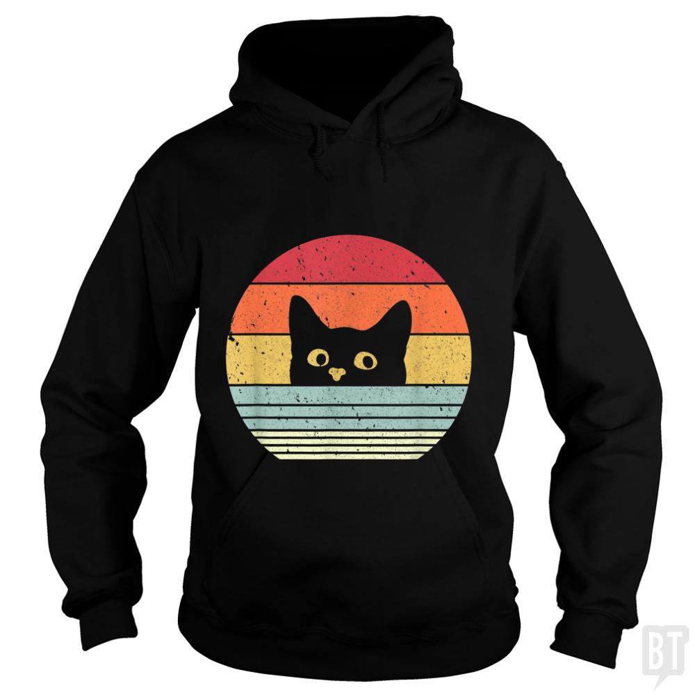 Cat Shirt Retro Style Long Sleeves - BustedTees.com