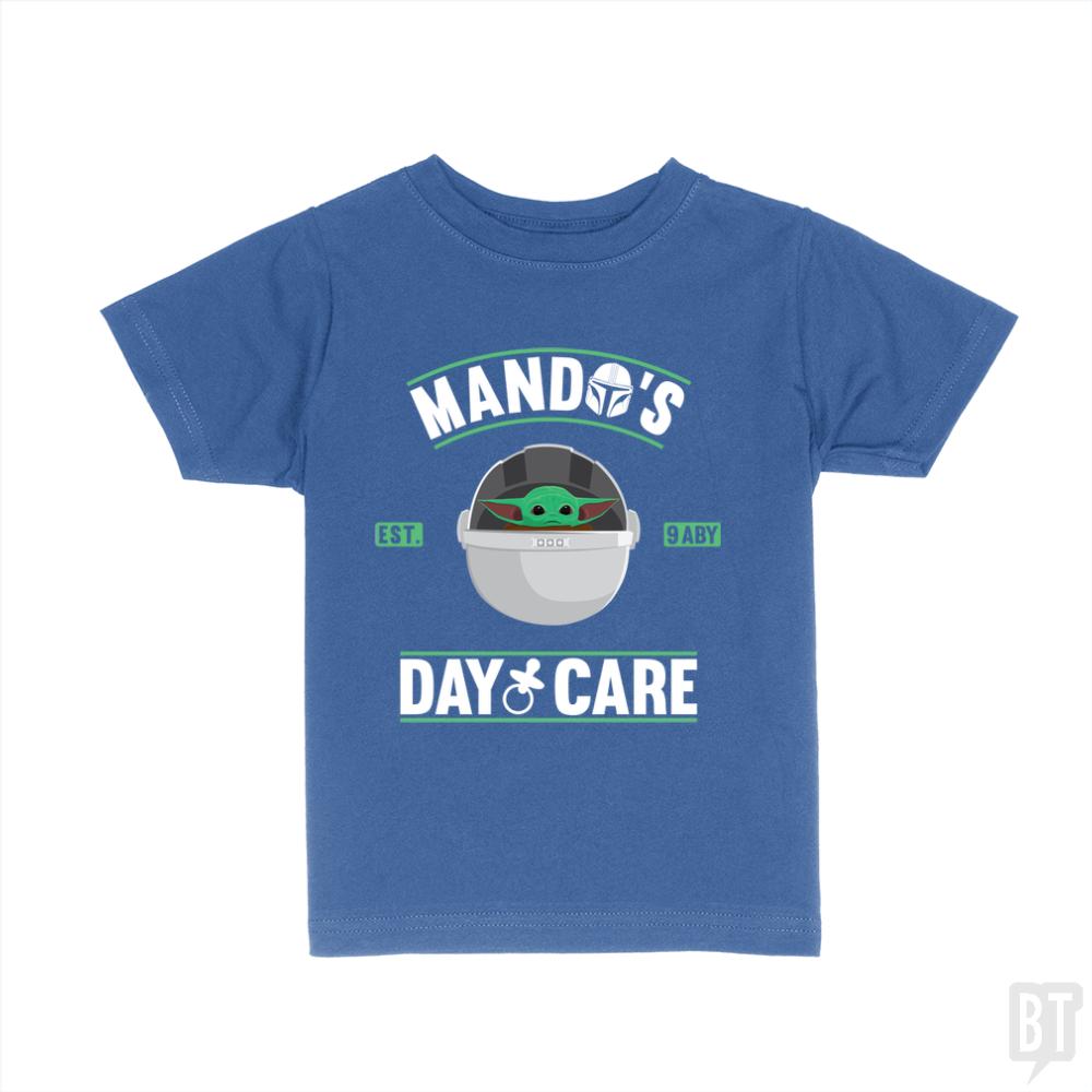 Mando's day care Kids Shirt - BustedTees.com