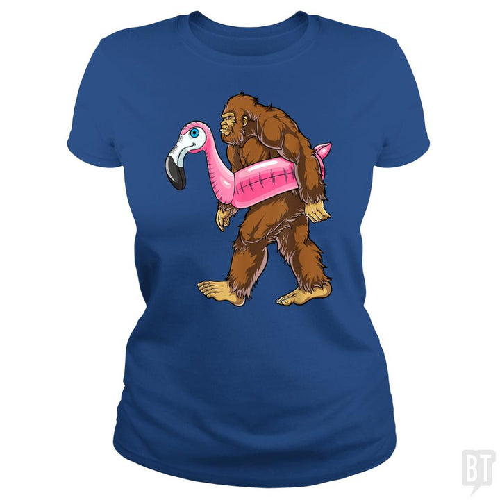 Pool Party Bigfoot Flamingo - BustedTees.com