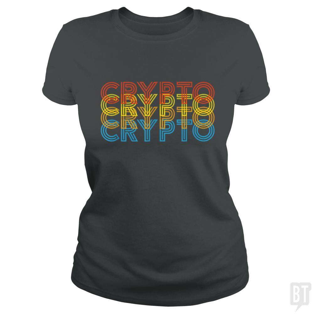 Vintage Cool Crypto Bitcoin Blockchain Retro - BustedTees.com