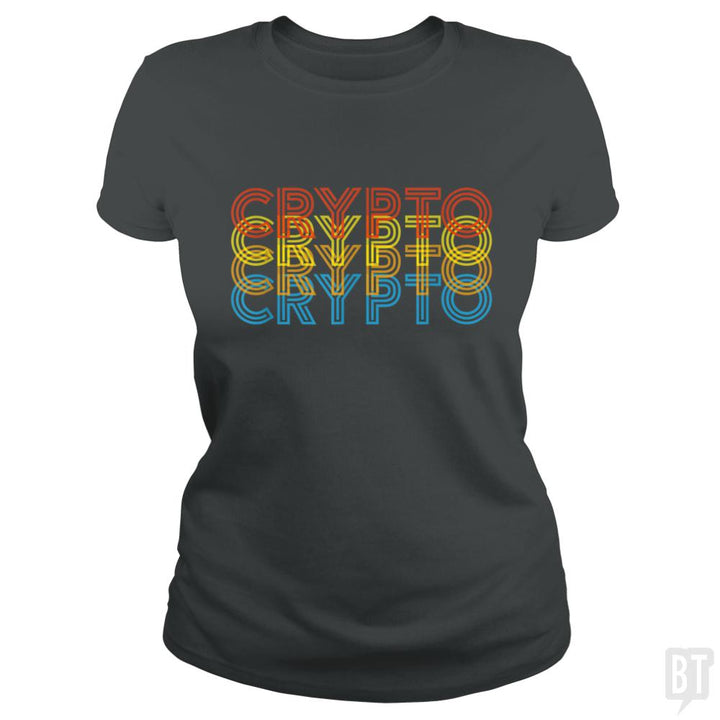 Vintage Cool Crypto Bitcoin Blockchain Retro - BustedTees.com