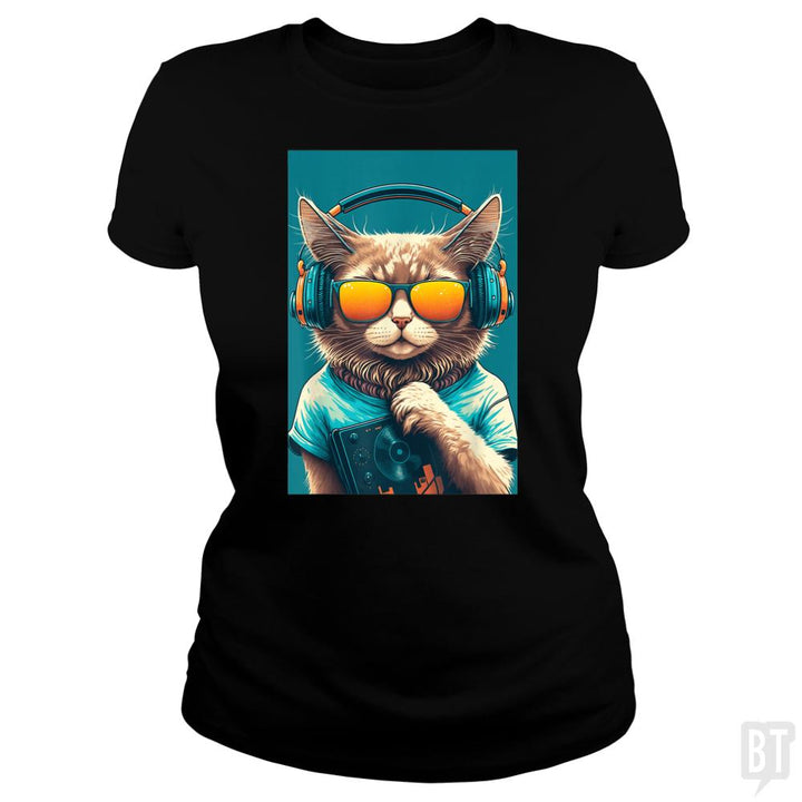 DJ Vintage 80s Cat Kitten