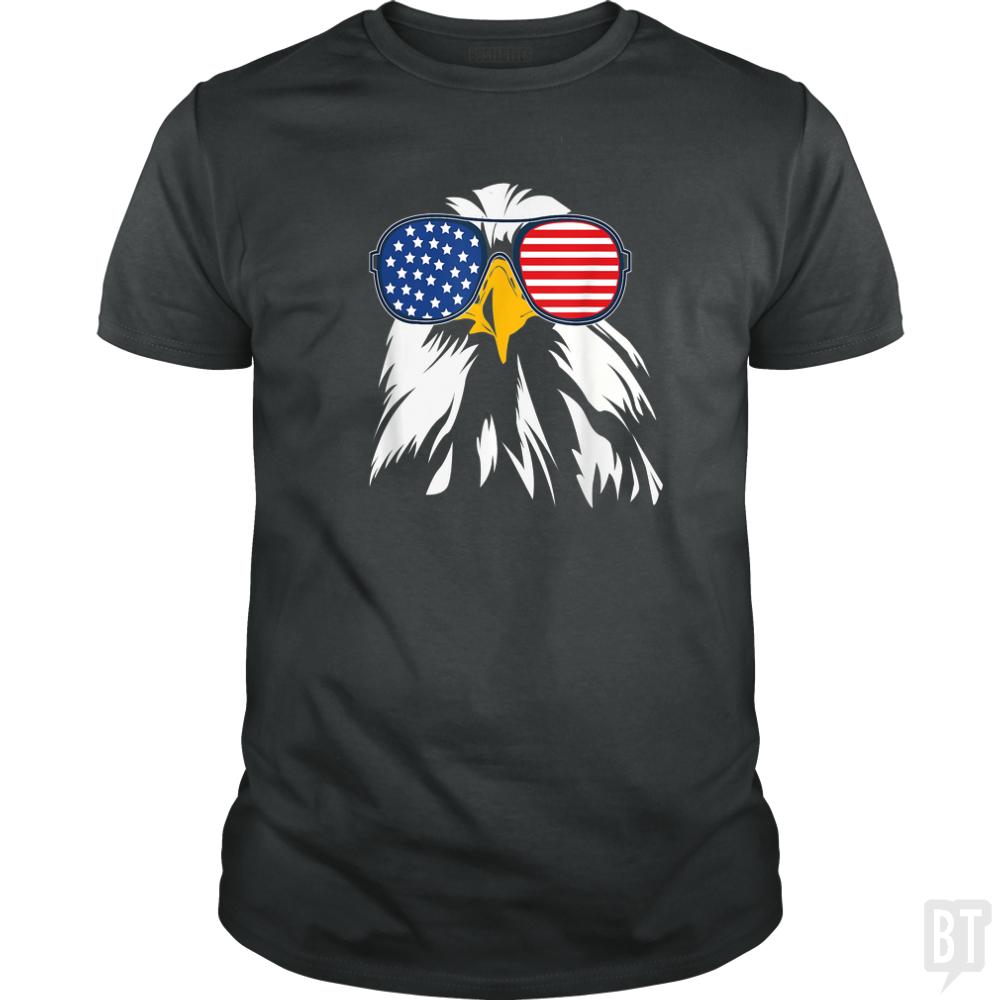PATRIOTIC EAGLE Shirt 4th of July USA American Fla - BustedTees.com