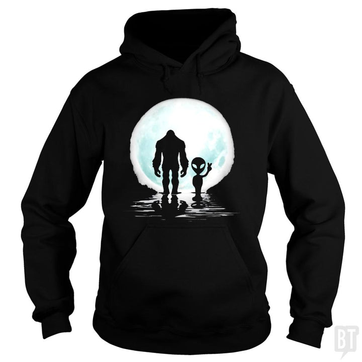 Bigfoot and Alien - BustedTees.com