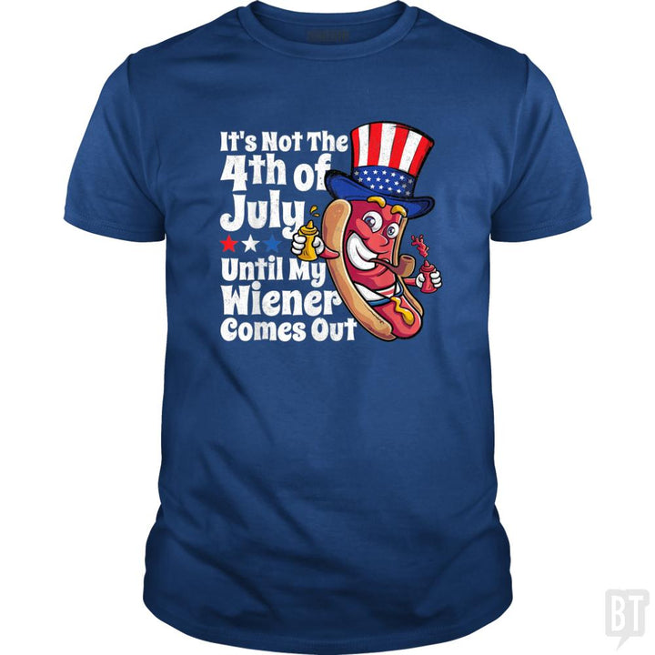 Funny 4th of July Hot Dog Wiener Comes Out - BustedTees.com