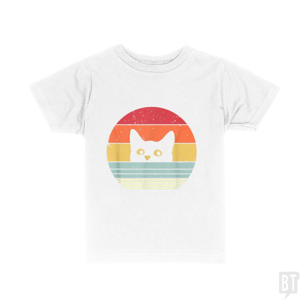 Cat Shirt Retro Style  Kids Shirt - BustedTees.com