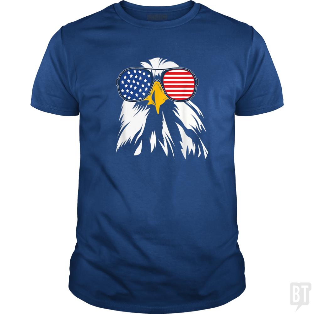 PATRIOTIC EAGLE Shirt 4th of July USA American Fla - BustedTees.com