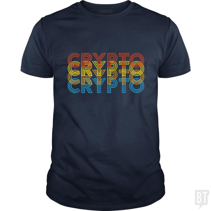 Vintage Cool Crypto Bitcoin Blockchain Retro - BustedTees.com
