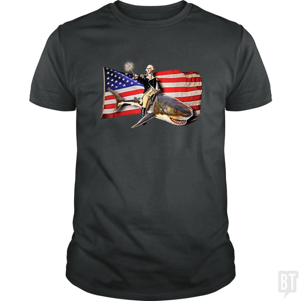 Washington Riding Shark - BustedTees.com