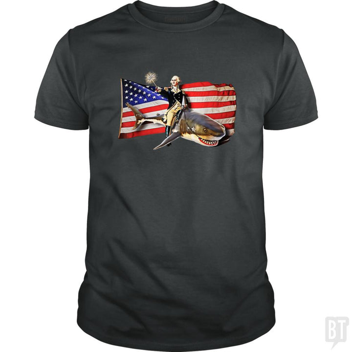Washington Riding Shark - BustedTees.com