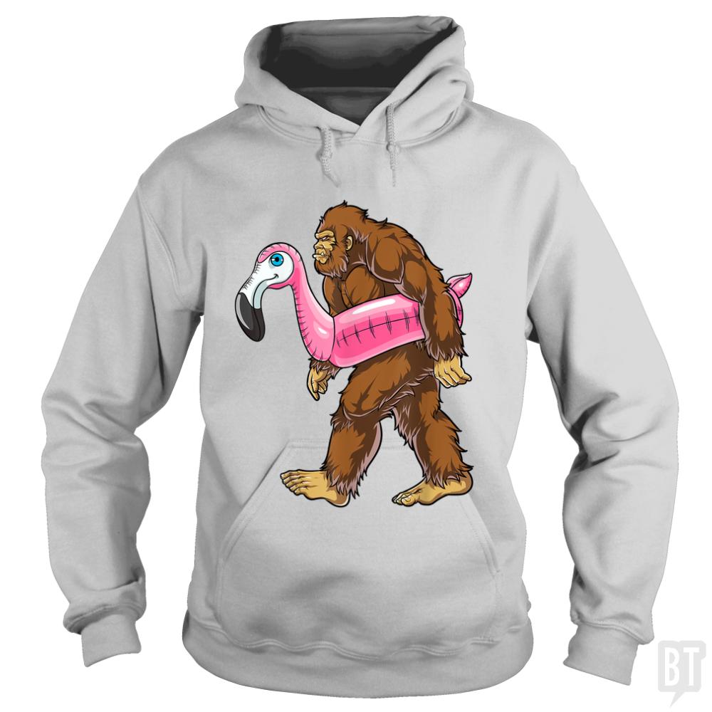 Pool Party Bigfoot Flamingo - BustedTees.com