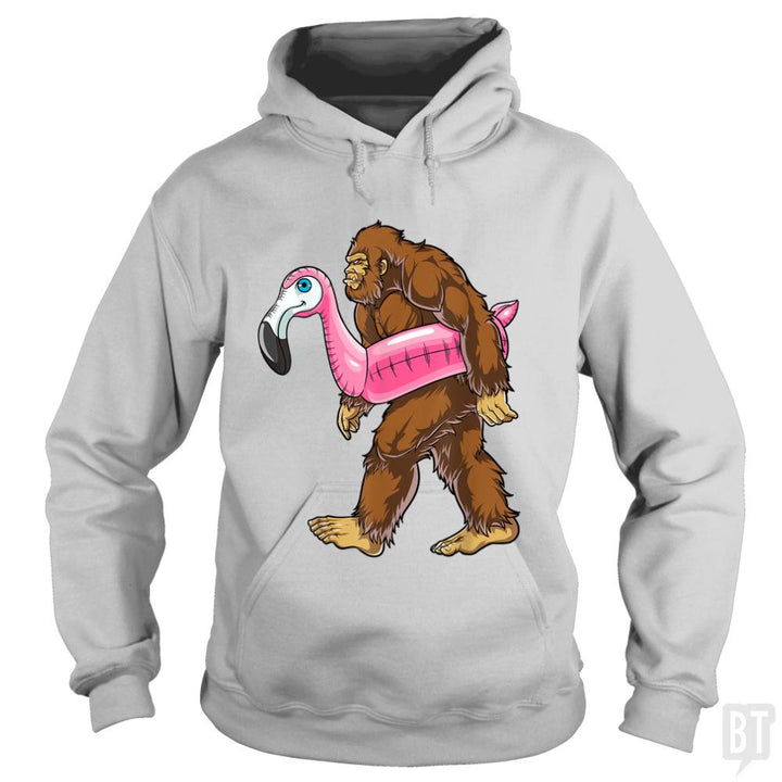 Pool Party Bigfoot Flamingo - BustedTees.com