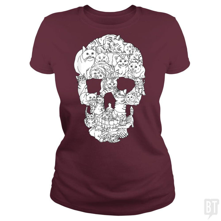 Cats Skull - BustedTees.com