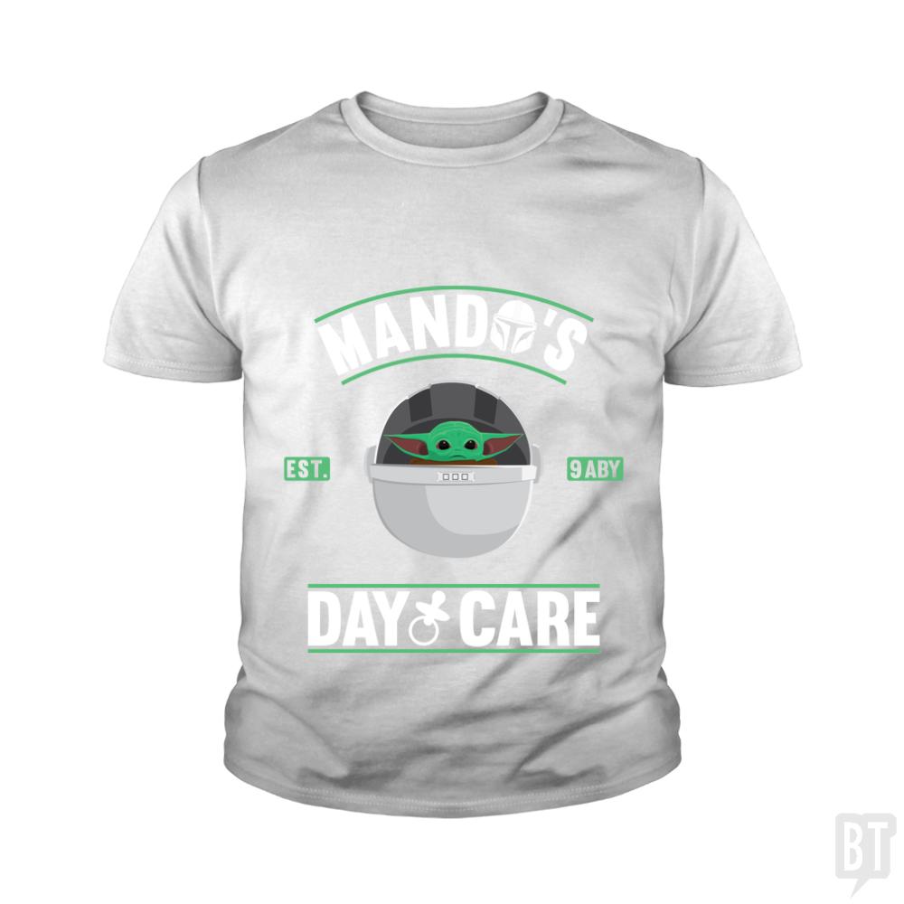Mando's day care Kids Shirt - BustedTees.com