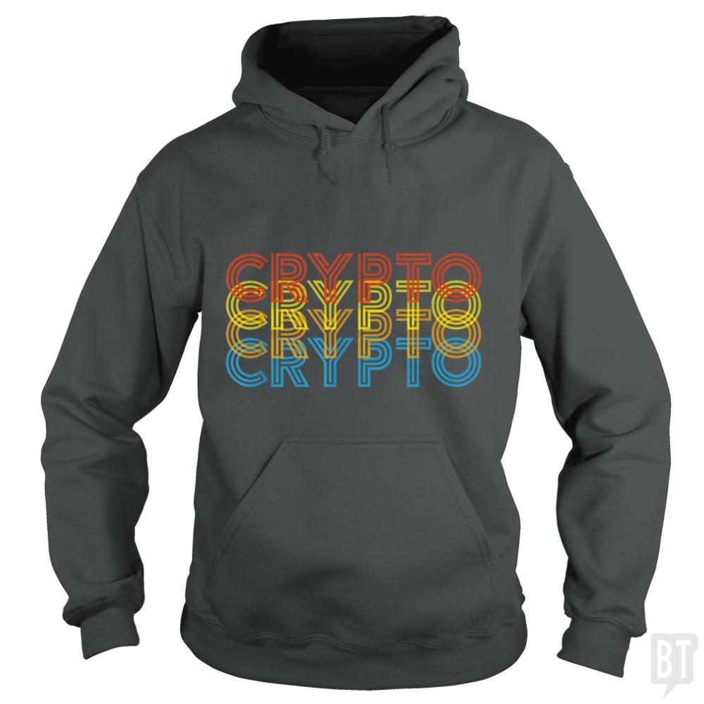 Vintage Cool Crypto Bitcoin Blockchain Retro - BustedTees.com