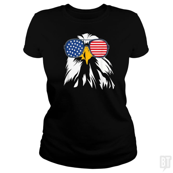 PATRIOTIC EAGLE Shirt 4th of July USA American Fla - BustedTees.com