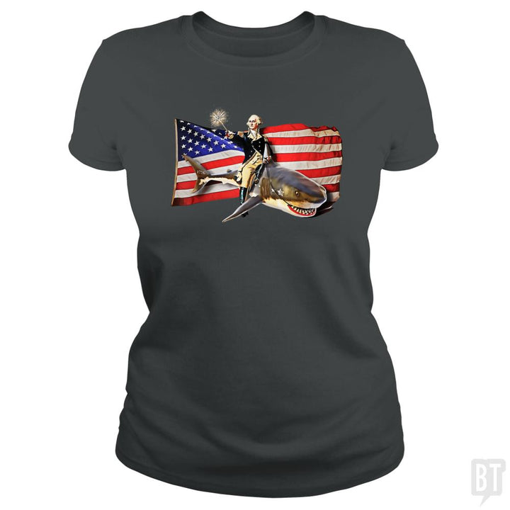 Washington Riding Shark - BustedTees.com