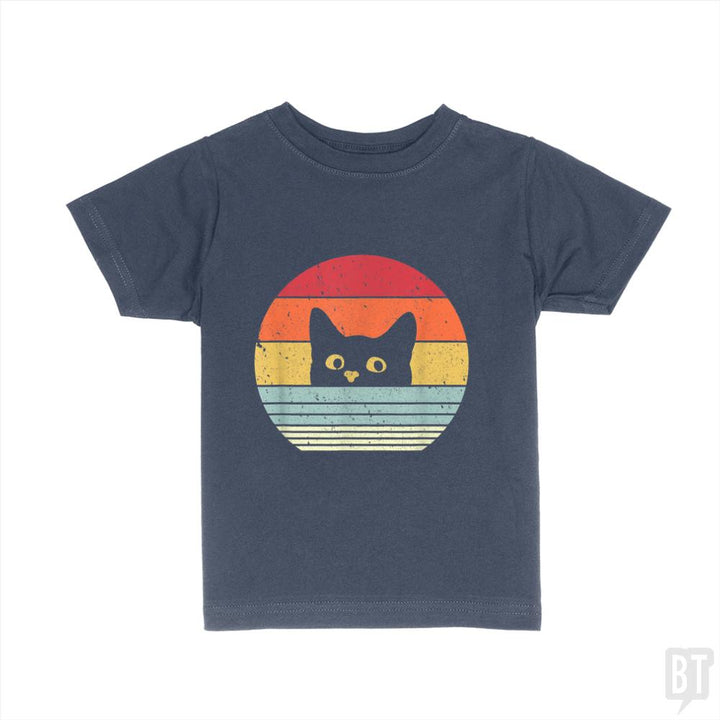 Cat Shirt Retro Style  Kids Shirt - BustedTees.com