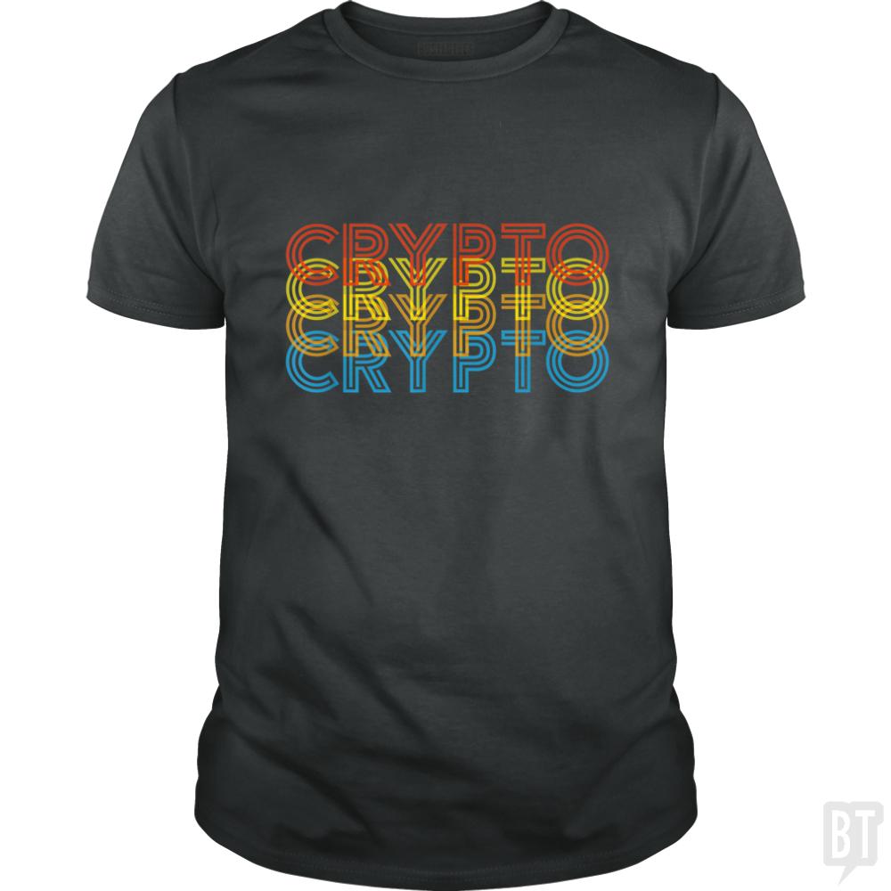 Vintage Cool Crypto Bitcoin Blockchain Retro - BustedTees.com
