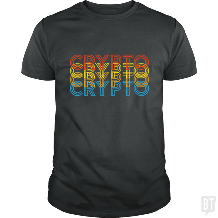 Vintage Cool Crypto Bitcoin Blockchain Retro - BustedTees.com