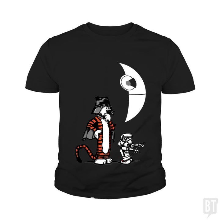 DARTH HOBBES AND CALVIN TROOPER Kids Shirt - BustedTees.com