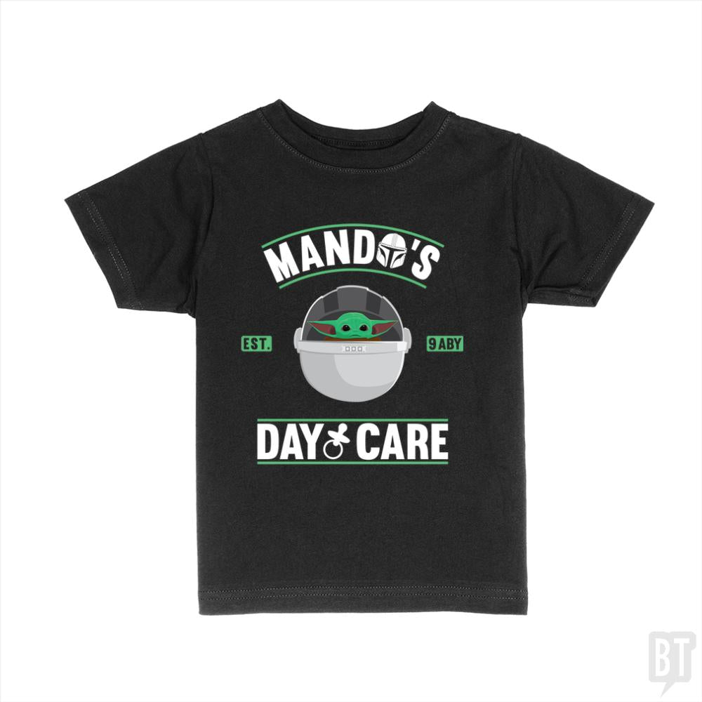 Mando's day care Kids Shirt - BustedTees.com