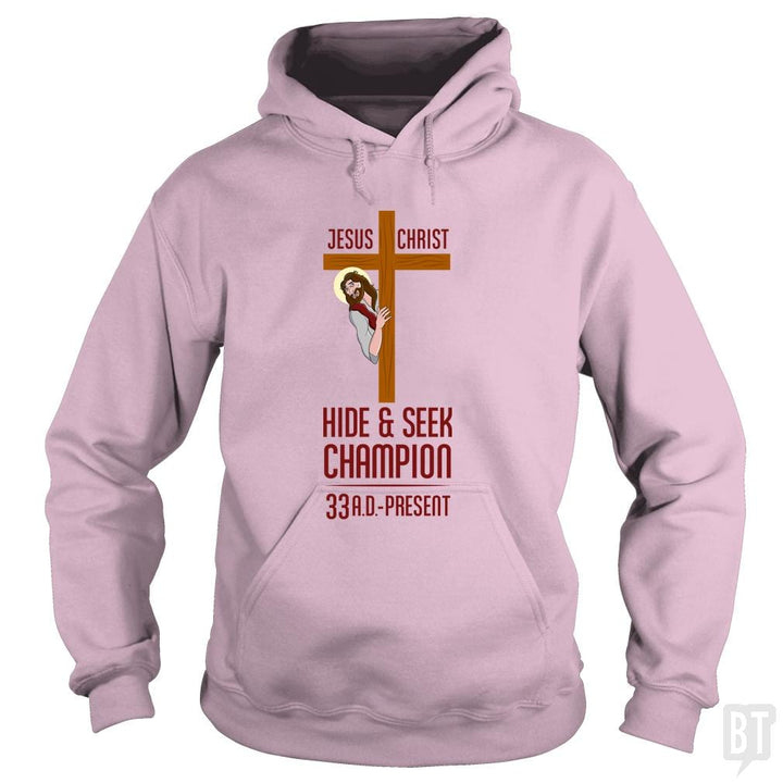 Funny Atheist T-Shirt Jesus Christ Hide and Seek C - BustedTees.com