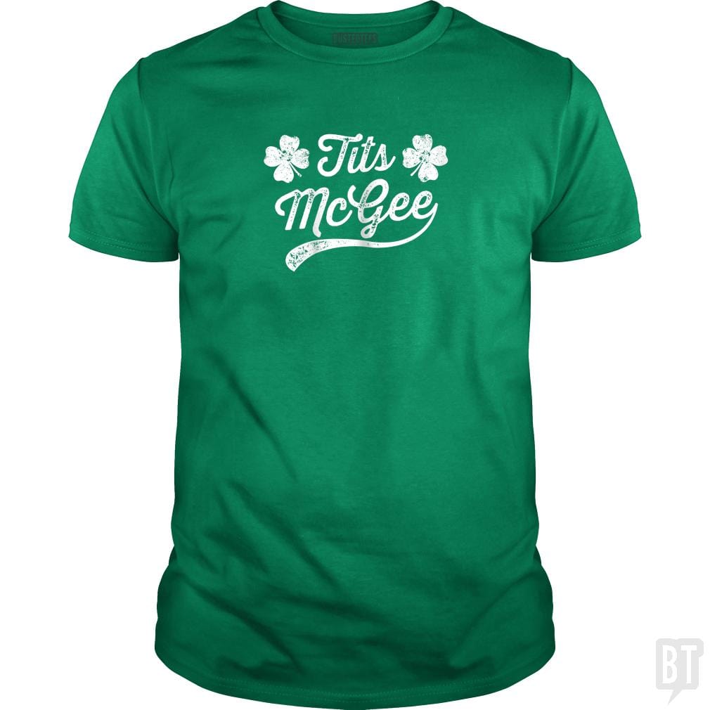 Womens Tits McGee Funny St. Patrick's Day Shamrock - BustedTees.com