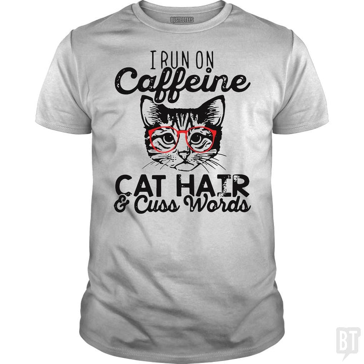 i run on cafeeine t shirt - BustedTees.com