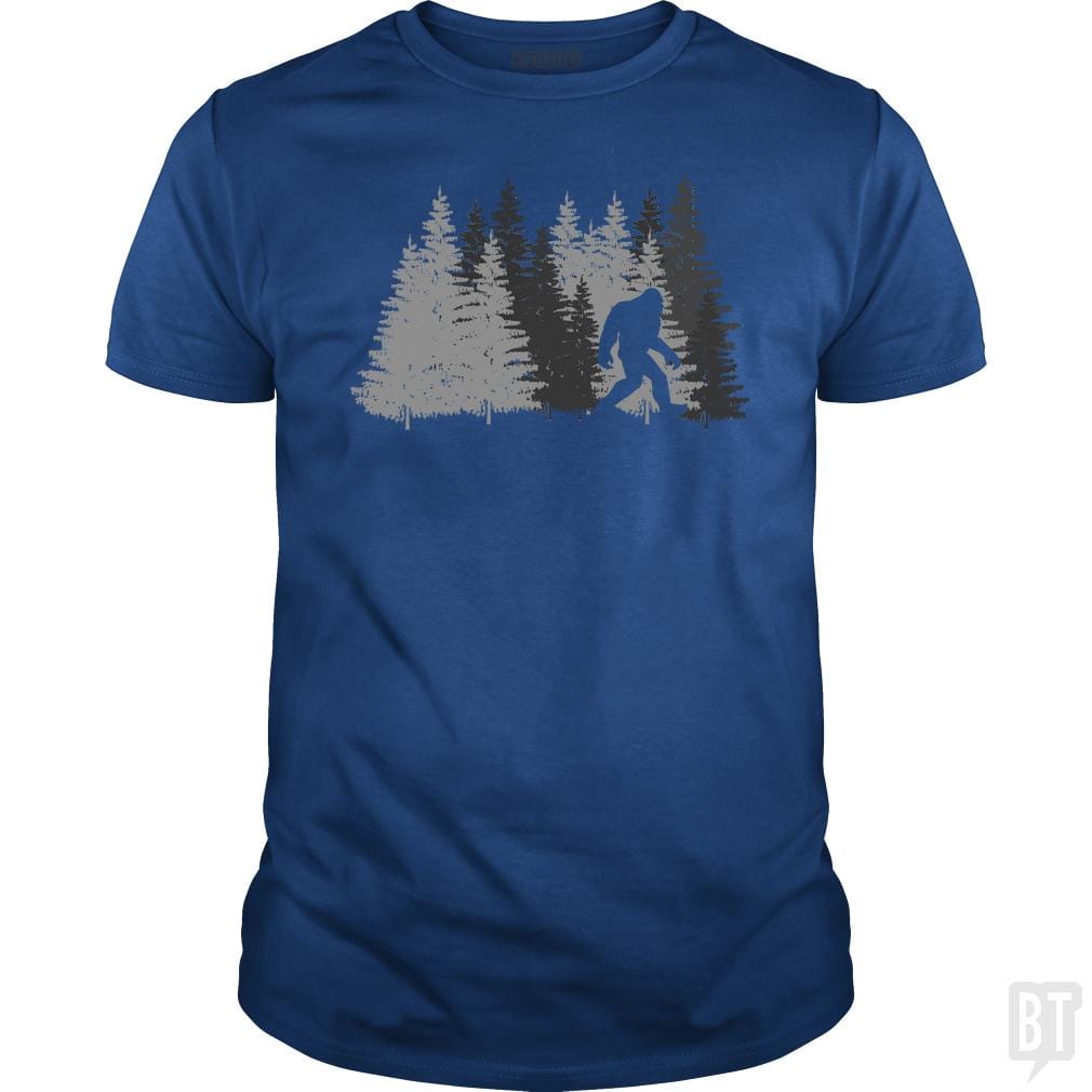 Funny Bigfoot In Forest - BustedTees.com