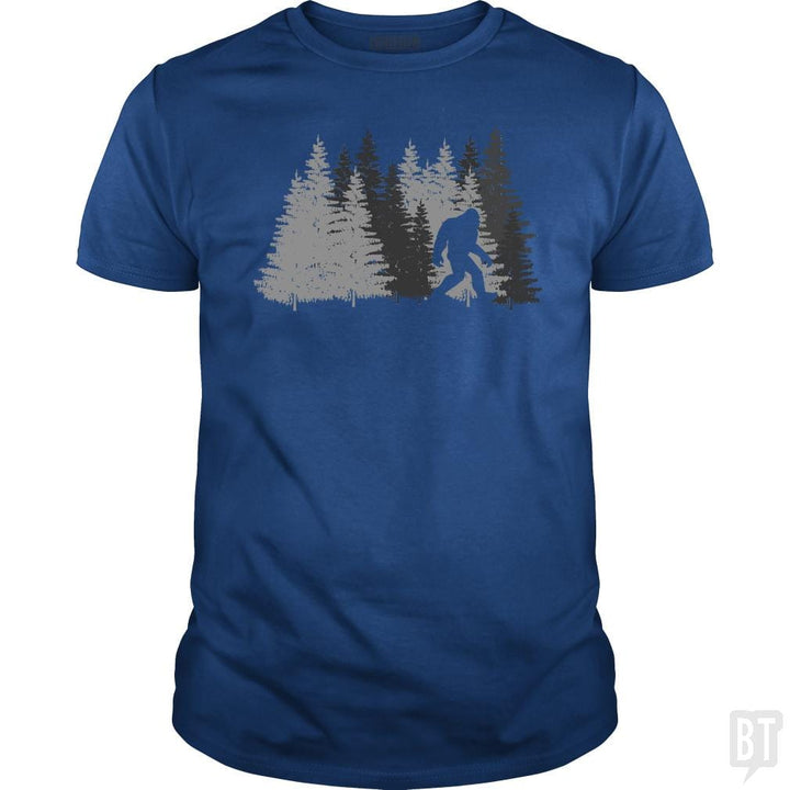 Funny Bigfoot In Forest - BustedTees.com