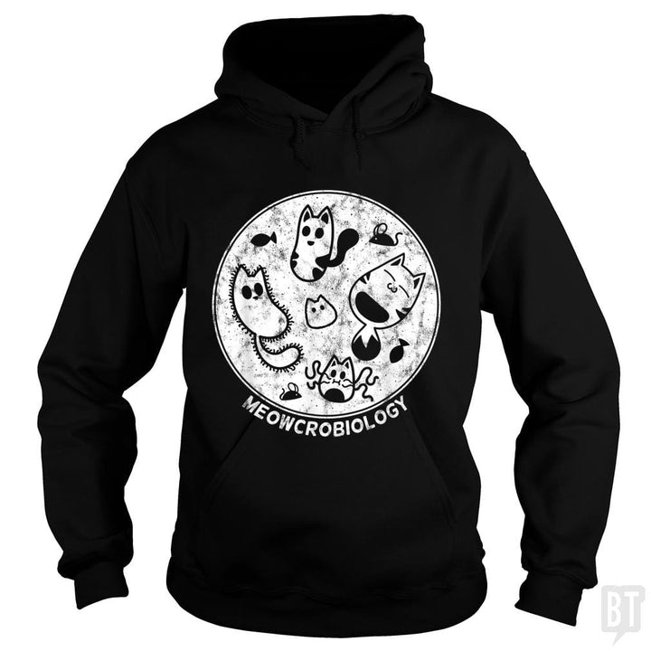 Cute Cat Distressed Bacteria Microbiology Science - BustedTees.com