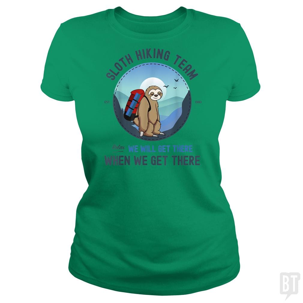 Funny Sloth Hiking Team - BustedTees.com