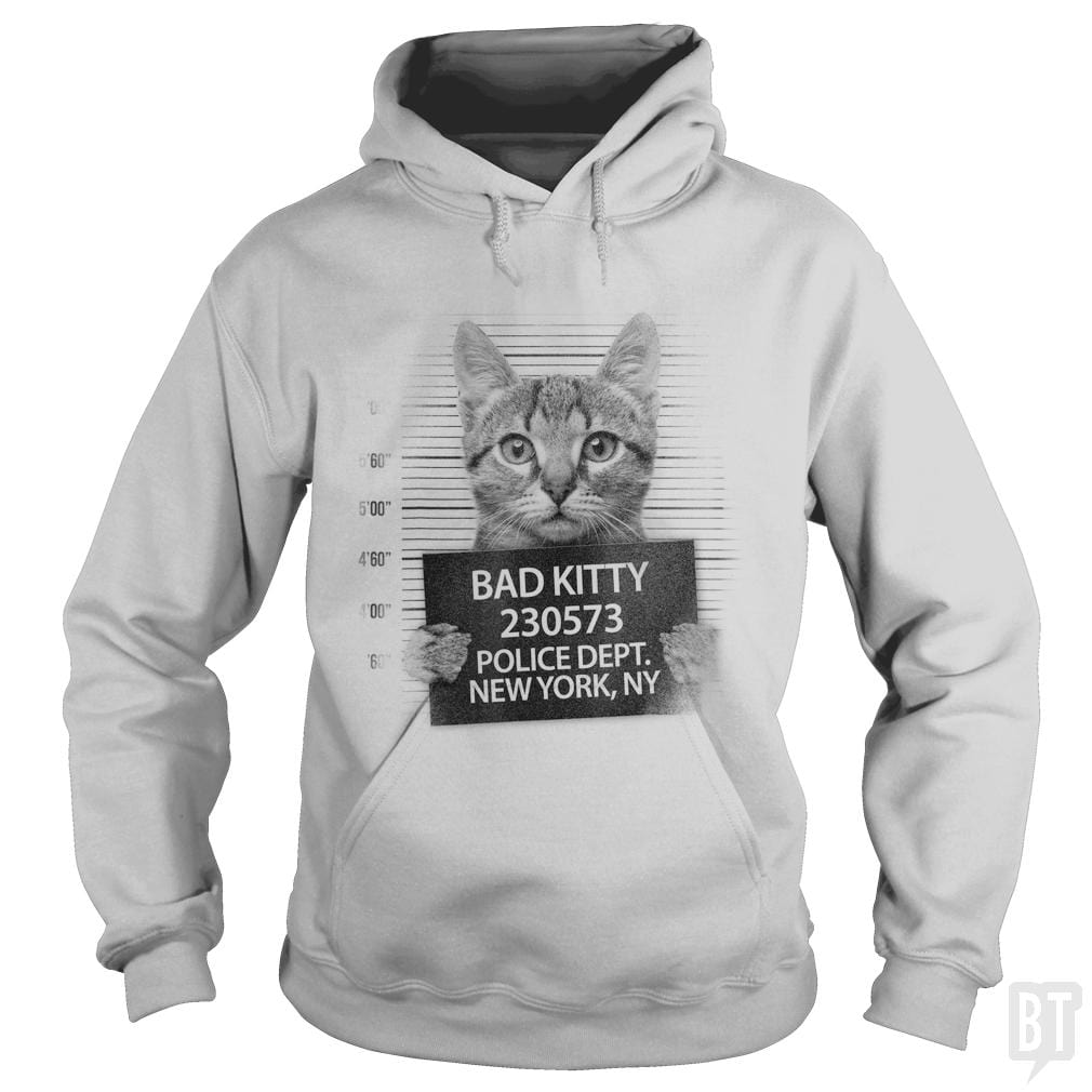 Funny Cute Bad Kitty Cat - BustedTees.com
