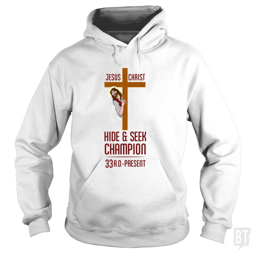 Funny Atheist T-Shirt Jesus Christ Hide and Seek C - BustedTees.com