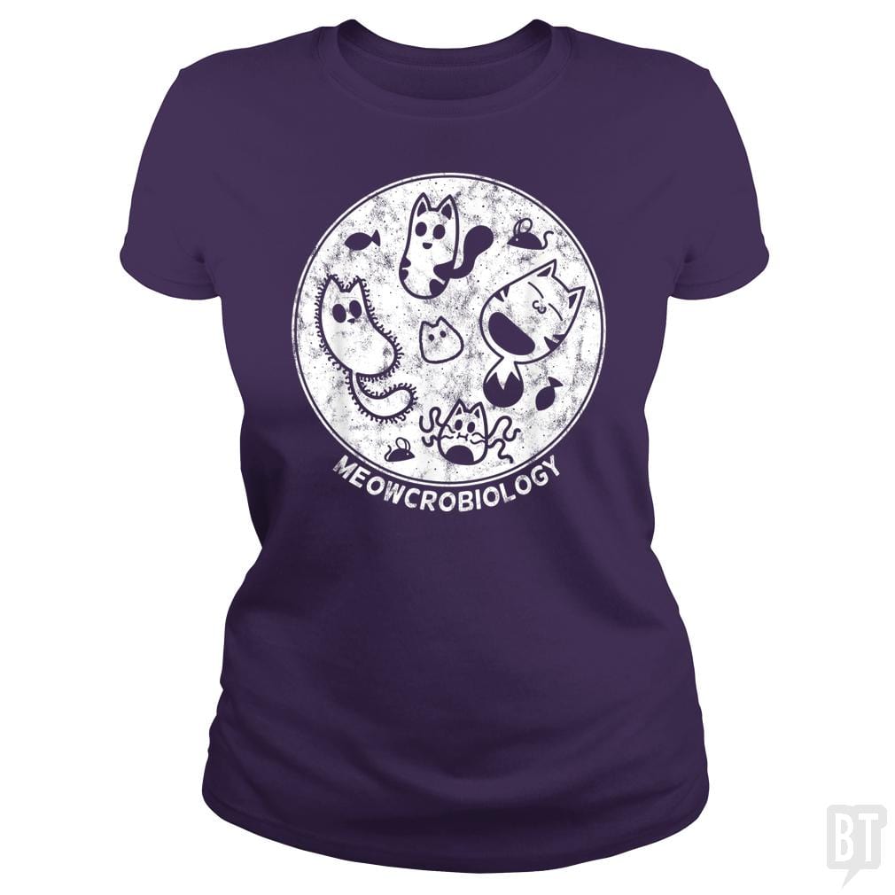 Cute Cat Distressed Bacteria Microbiology Science - BustedTees.com