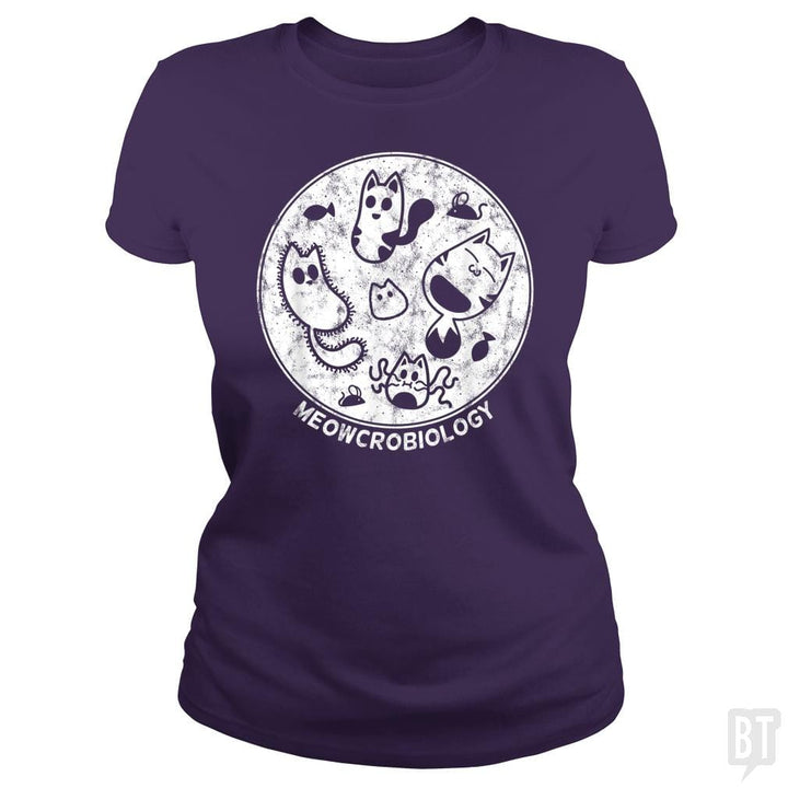 Cute Cat Distressed Bacteria Microbiology Science - BustedTees.com