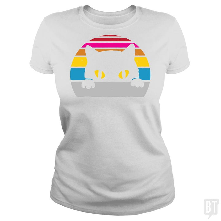 Vintage Black Cat Lover, Retro Style Cats Gift T-S - BustedTees.com