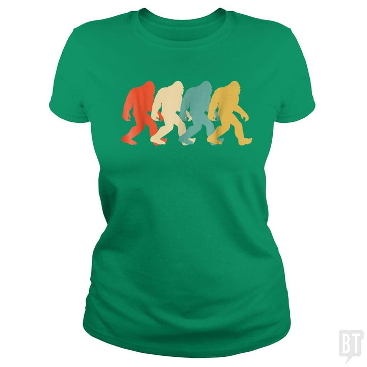 Bigfoot Silhouette Retro Pop Art Sasquatch Graphic - BustedTees.com