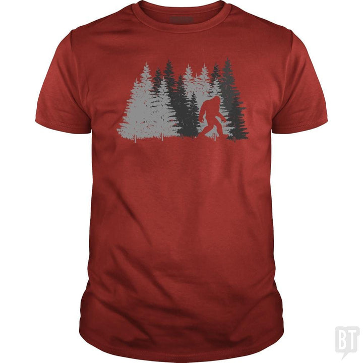 Funny Bigfoot In Forest - BustedTees.com