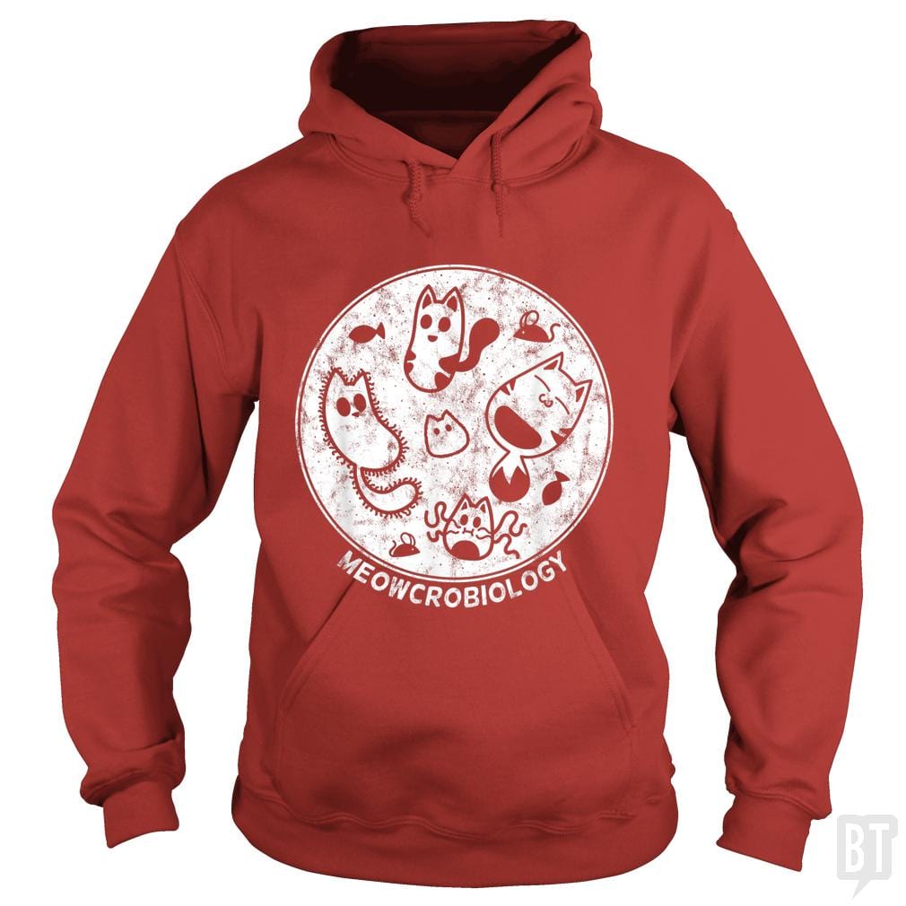 Cute Cat Distressed Bacteria Microbiology Science - BustedTees.com