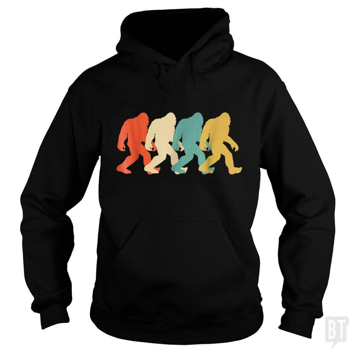 Bigfoot Silhouette Retro Pop Art Sasquatch Graphic - BustedTees.com