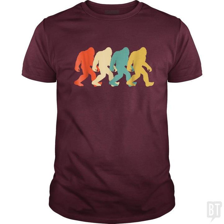Bigfoot Silhouette Retro Pop Art Sasquatch Graphic - BustedTees.com