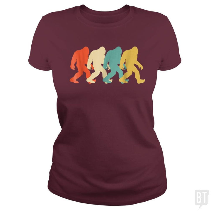 Bigfoot Silhouette Retro Pop Art Sasquatch Graphic - BustedTees.com