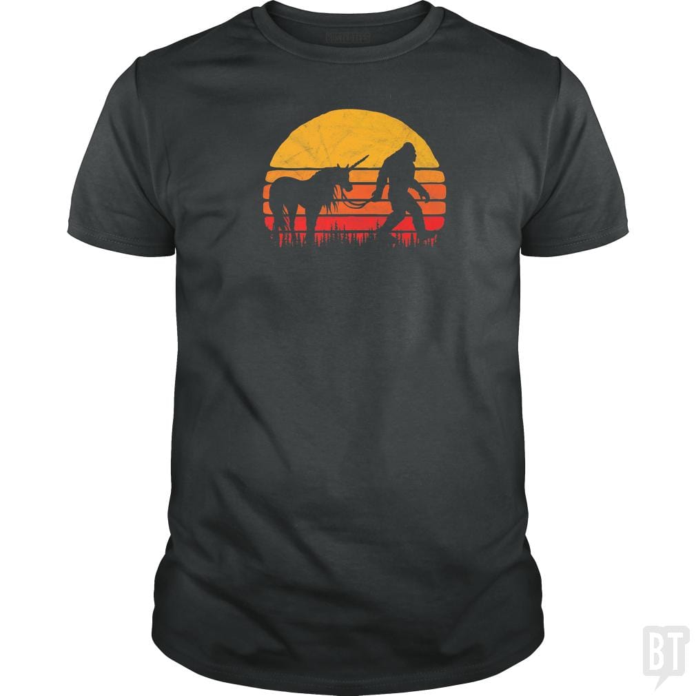 Funny Bigfoot Sasquatch and Unicorn Shirt - BustedTees.com
